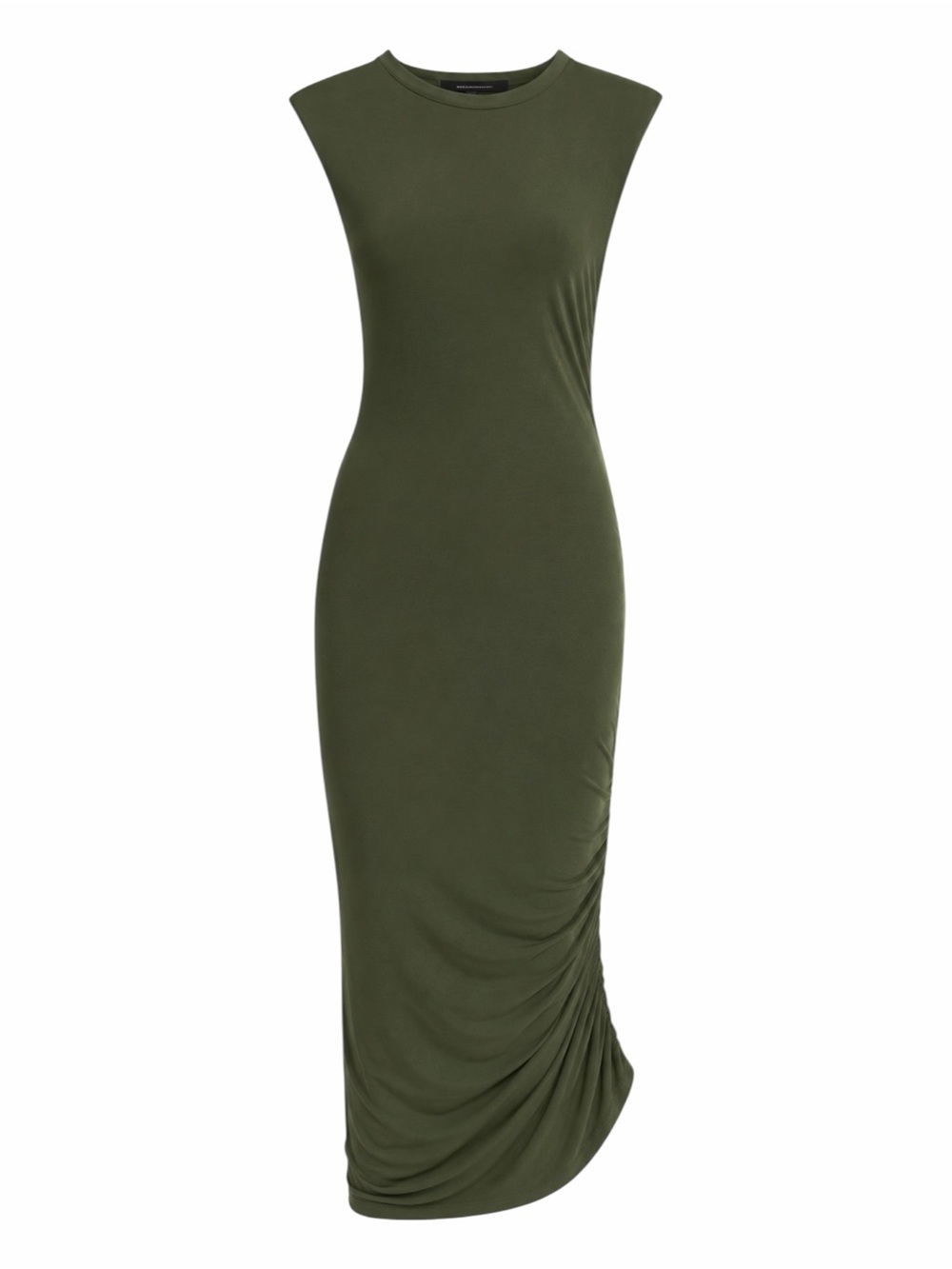 NWT - WHBM - Cap Sleeve Matte Jersey Ruched Side Midi Dress - Sergeant - Sz. XS